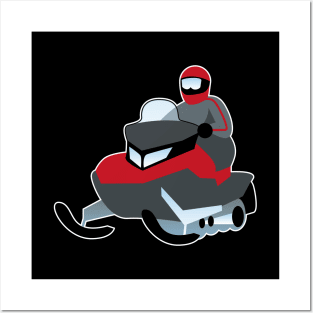 Red Snowmobile Posters and Art